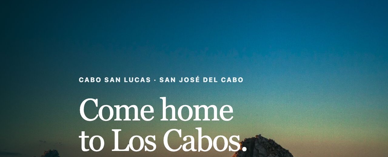 A property-management website designed for guests visiting Los Cabos
